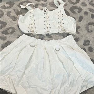 White Skirt set